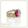 Anello Intrecci 3 fili e pietra oro 18kt